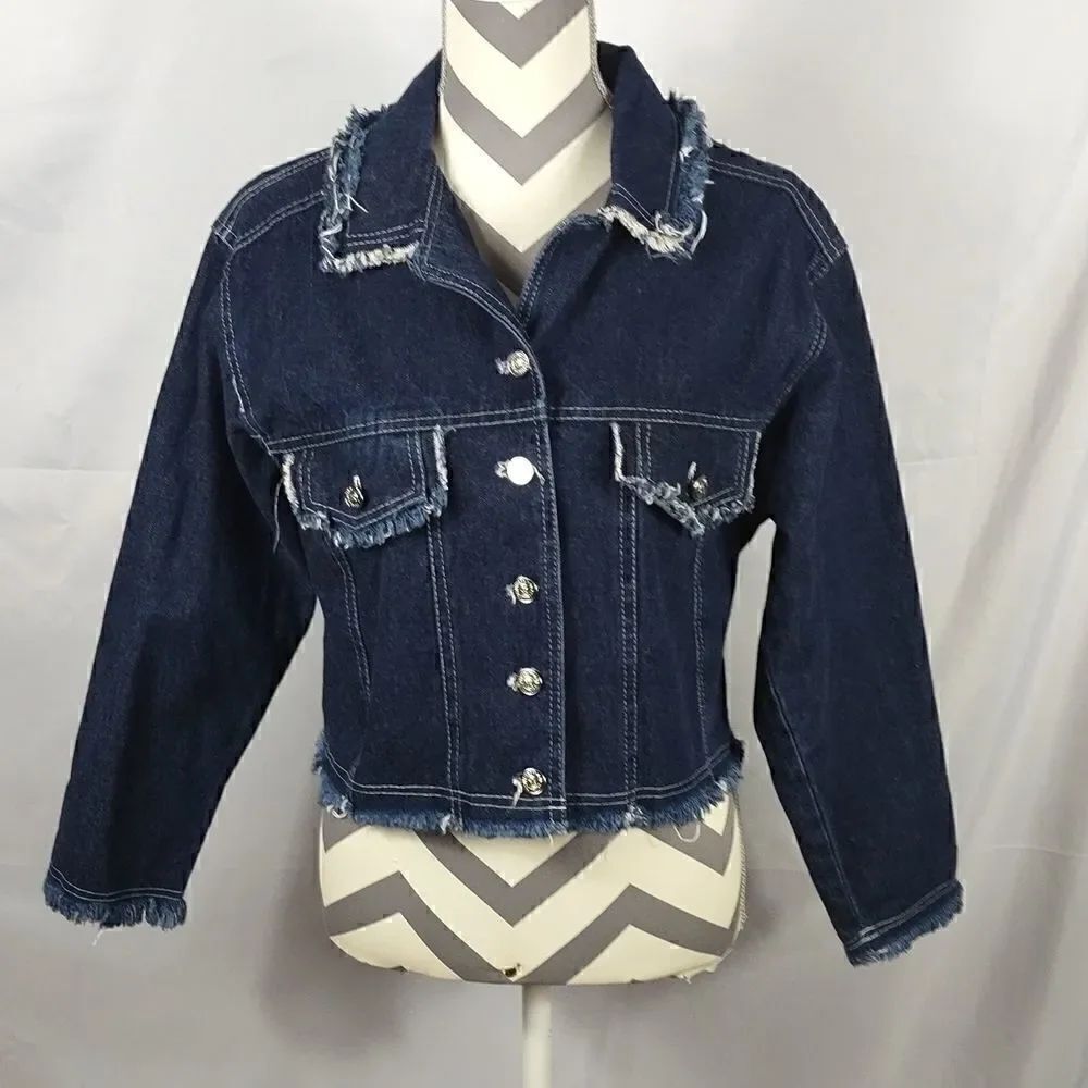 MTZ Distressed Blue Denim Cropped Jacket